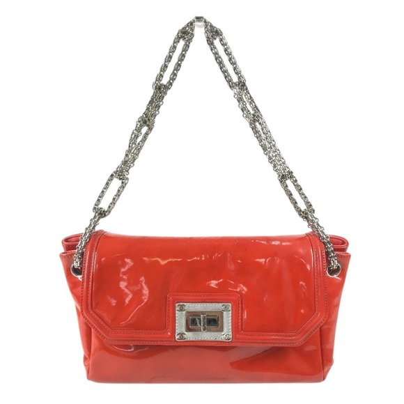 CHANEL Handbags - CHANEL Red Leather Logo Shoulder Bag